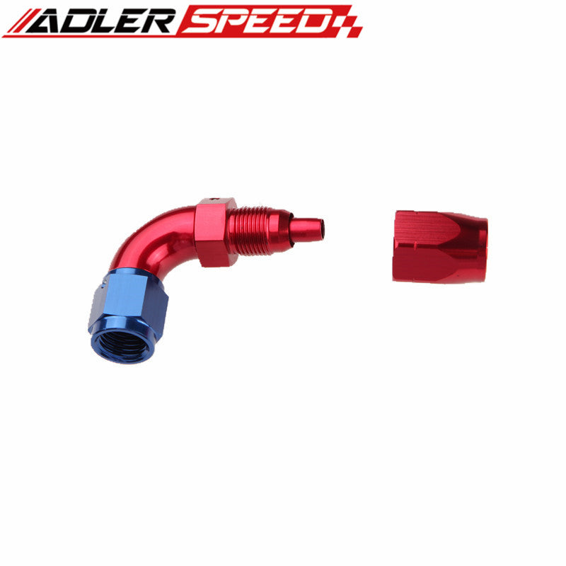 ADLERSPEED 90 Degree 8AN AN-8 Full Flow Swivel Hose End Fitting Aluminum Black/ Red & Blue