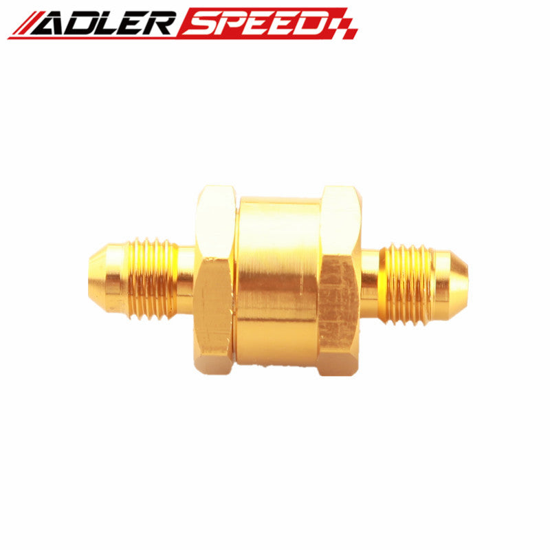 4AN AN4 AN-4 Fuel Non Return One Way Check Valve Petrol Diesel Aluminium Golden