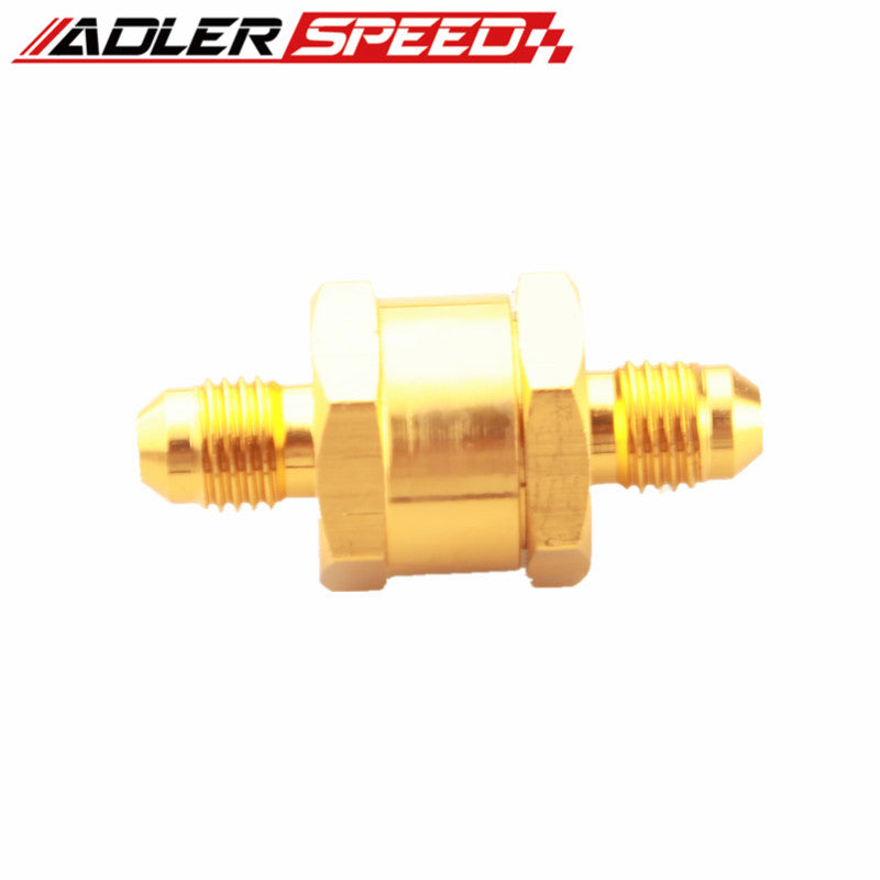 4AN AN4 AN-4 Fuel Non Return One Way Check Valve Petrol Diesel Aluminium Golden