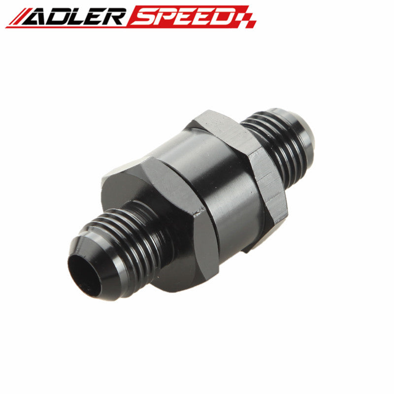6AN AN6 AN-6 Fuel Non Return One Way Check Valve Petrol Diesel Aluminium Black
