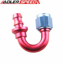 AN4/6AN /AN8/ AN10 180 Degree Push-on Hose End Fitting Adaptor Fuel Oil Line