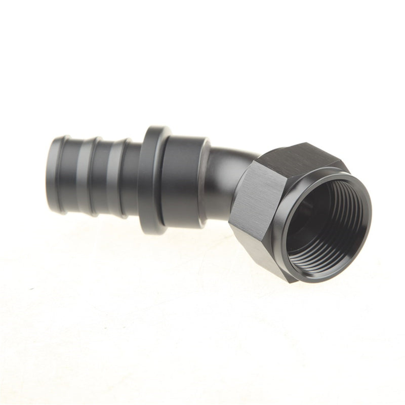 16AN AN-16 45 Degree Push-on Hose End Fitting Adaptor Fuel Oil Line Hose Black