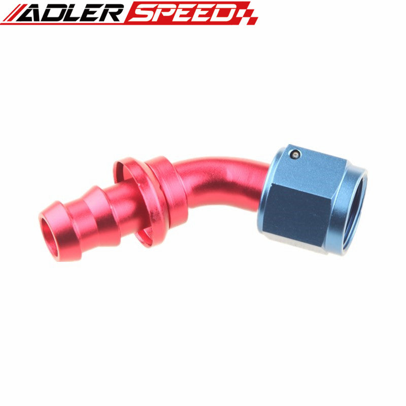 ADLERSPEED AN10 -10AN 45 Degree Push-on Hose End Fitting Adaptor Fuel Oil Line