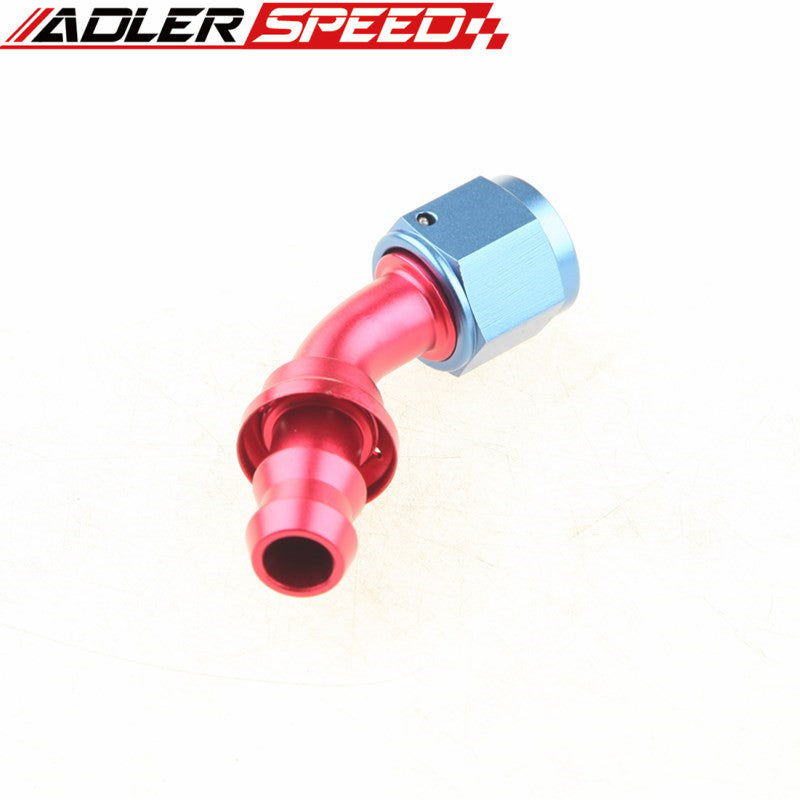 ADLERSPEED AN10 -10AN 45 Degree Push-on Hose End Fitting Adaptor Fuel Oil Line