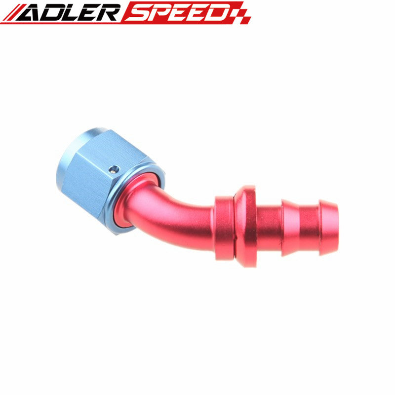 ADLERSPEED AN10 -10AN 45 Degree Push-on Hose End Fitting Adaptor Fuel Oil Line