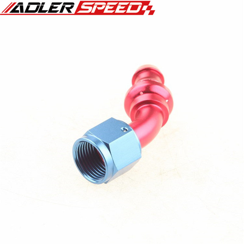 ADLERSPEED AN10 -10AN 45 Degree Push-on Hose End Fitting Adaptor Fuel Oil Line