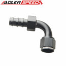 6AN /8AN/10AN 90 Degree Push On Swivel Oil Fuel Line Hose End Fitting Black