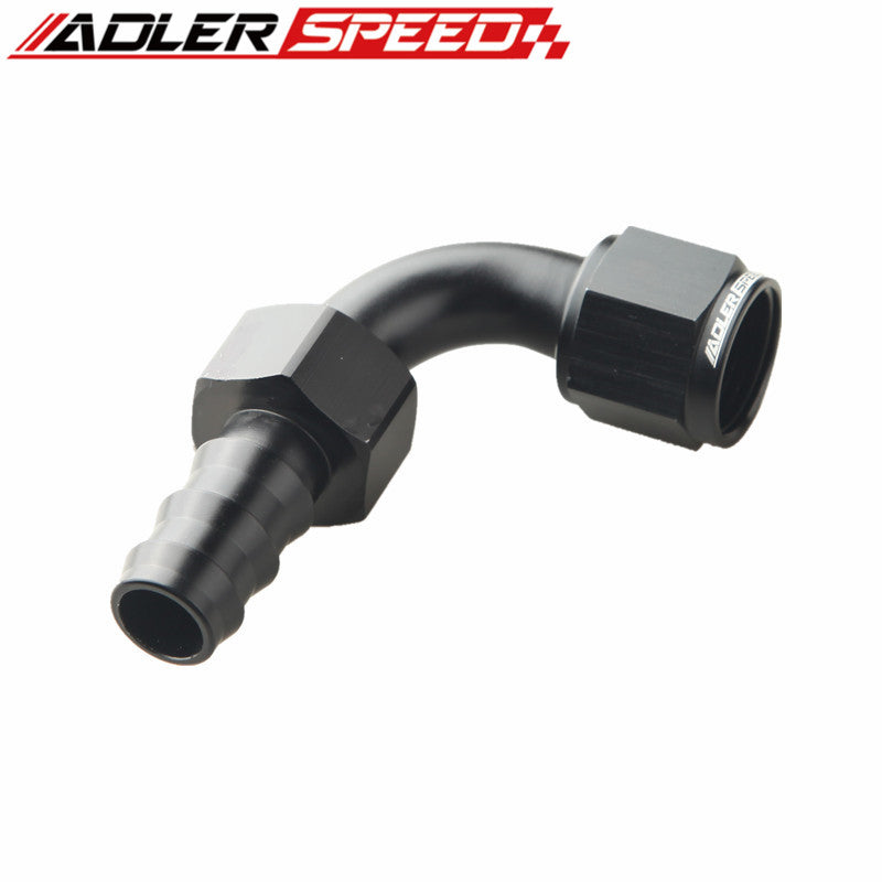 6AN /8AN/10AN 90 Degree Push On Swivel Oil Fuel Line Hose End Fitting Black