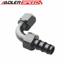 6AN /8AN/10AN 90 Degree Push On Swivel Oil Fuel Line Hose End Fitting Black