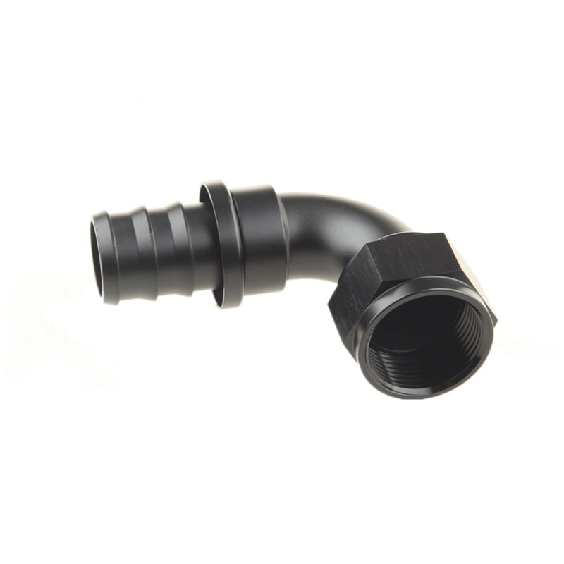 16AN AN-16 90 Degree Push-on Hose End Fitting Adaptor Fuel Oil Line Hose Black