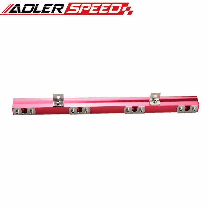 US SHIP Aluminum High Flow Turbo Fuel Injector Rail Kit For Volvo 240, 740, 940 Red