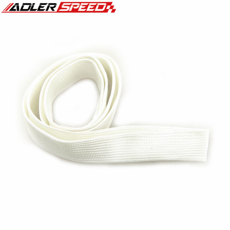 Heat Shield High Temp White Heat Sleeve Fiberglass Adjustable 3FT x 1/2" (13mm)