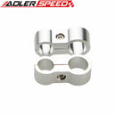 2PCS AN-4 4AN 11.9mm To 6AN 14.6mm Black Stepped Billet Dual Hose Separator Silver/Black