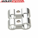 2PCS AN-4 4 AN 11.9mm To 8AN AN-8 17mm Black Stepped Billet Dual Hose Separator Black/Silver