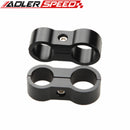 2PCS AN-4 4AN 11.9mm To 6AN 14.6mm Black Stepped Billet Dual Hose Separator Silver/Black