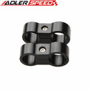 2PCS AN-4 4AN 11.9mm To 6AN 14.6mm Black Stepped Billet Dual Hose Separator Silver/Black