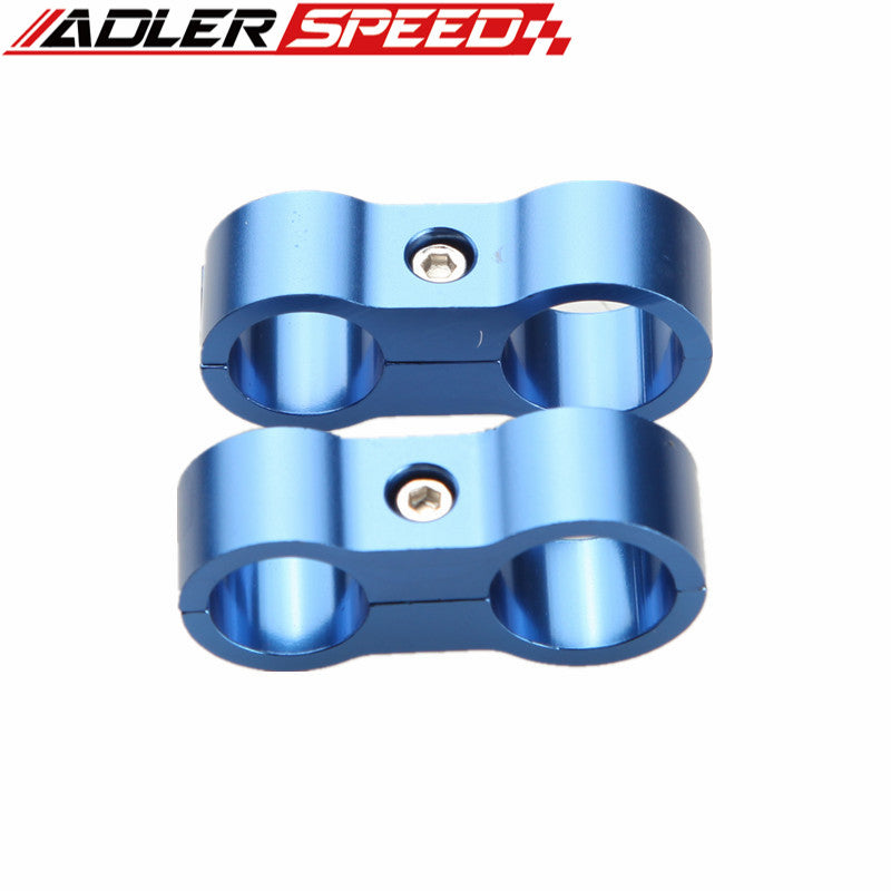 2PCS 6AN AN-6 14.6mm To 8AN AN-8 17mm Stepped Billet Dual Hose Separator Black/Blue/Silver/Red