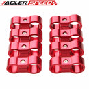 8PCS AN-4 AN4 11.9mm To 8AN AN-8 17mm Red Stepped Billet Dual Hose Separator Red/Blue