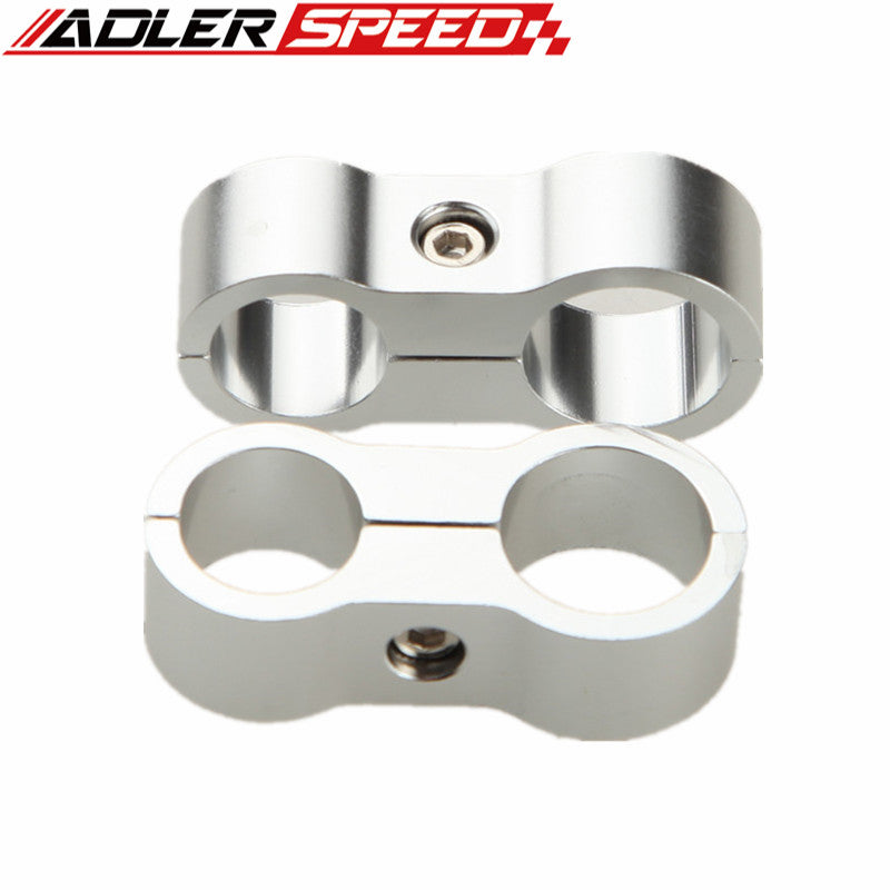 2PCS 6AN AN-6 14.6mm To 8AN AN-8 17mm Stepped Billet Dual Hose Separator Black/Blue/Silver/Red