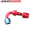 10AN AN-10 120 Degree Swivel Oil Fuel Line Hose End Fitting Adaptor Red/Blue