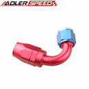 10AN AN-10 120 Degree Swivel Oil Fuel Line Hose End Fitting Adaptor Red/Blue