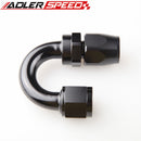 US SHIP ! ADLERSPEED 180 Degree Swivel Hose End AN4 AN6 AN8 AN10 AN12 AN16 Aluminum Adapter Black