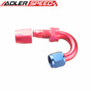 ADLERSPEED AN-16 16AN 180 Degree Swivel Oil Line Fitting Hose End Red/Blue