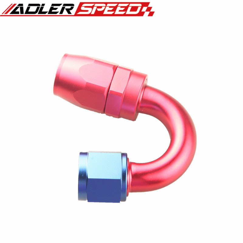 ADLERSPEED AN-12 12AN 180 Degree Swivel Oil Line Fitting Hose End Red/Blue