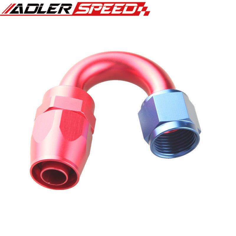 ADLERSPEED AN-12 12AN 180 Degree Swivel Oil Line Fitting Hose End Red/Blue