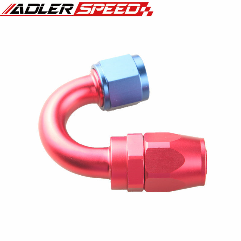 ADLERSPEED AN-16 16AN 180 Degree Swivel Oil Line Fitting Hose End Red/Blue