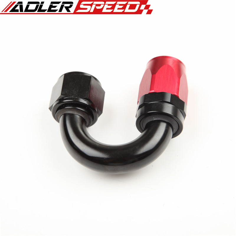 ADLERSPEED AN-6 6AN 180 Degree Swivel Oil Fuel Line Hose End Fitting Red/Black