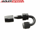 4AN AN-4 180 Degree Swivel Oil Fuel Line Hose End Fitting Adapter Aluminum Black