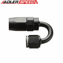 4AN AN-4 180 Degree Swivel Oil Fuel Line Hose End Fitting Adapter Aluminum Black