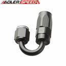 4AN AN-4 180 Degree Swivel Oil Fuel Line Hose End Fitting Adapter Aluminum Black