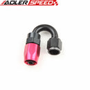 ADLERSPEED AN-6 6AN 180 Degree Swivel Oil Fuel Line Hose End Fitting Red/Black