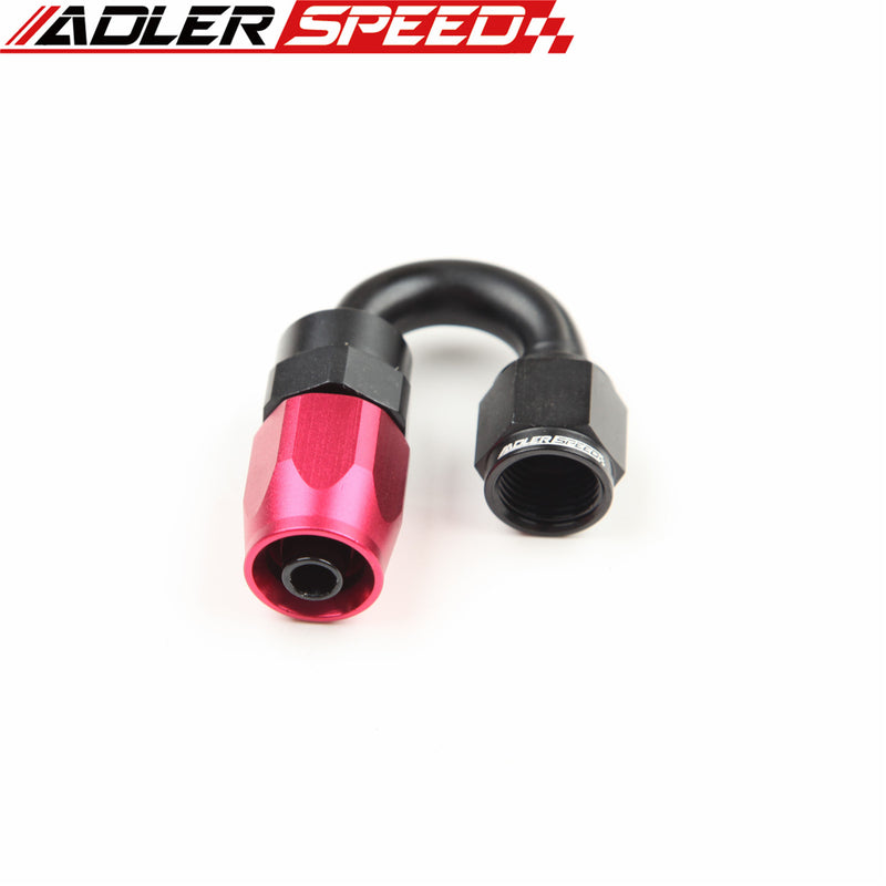 ADLERSPEED AN-6 6AN 180 Degree Swivel Oil Fuel Line Hose End Fitting Red/Black