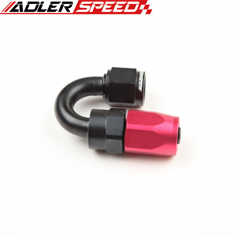 ADLERSPEED 4AN AN-4 180 Degree Swivel Oil Fuel Line Hose End Fitting Red/Black