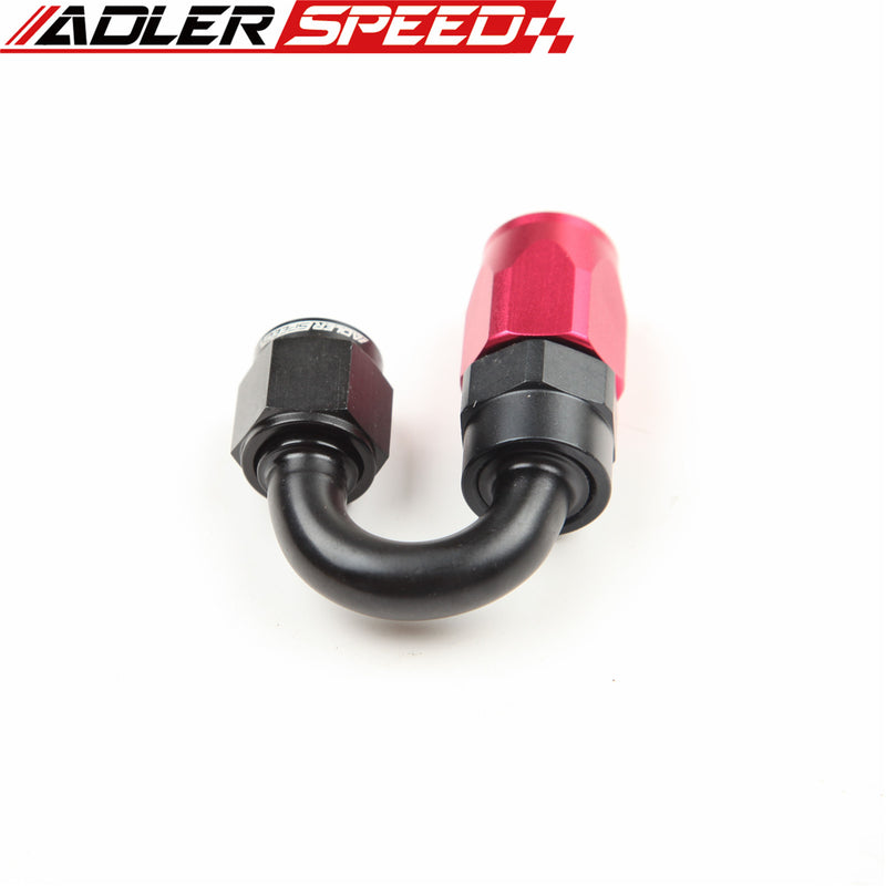 ADLERSPEED AN-6 6AN 180 Degree Swivel Oil Fuel Line Hose End Fitting Red/Black