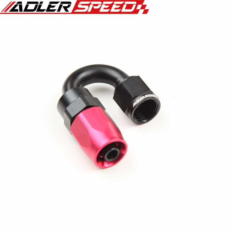ADLERSPEED AN-6 6AN 180 Degree Swivel Oil Fuel Line Hose End Fitting Red/Black