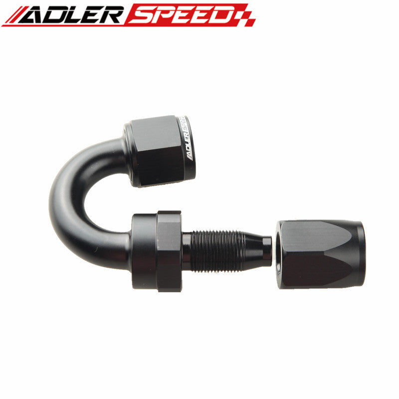 8AN AN-8 180 Degree Swivel Oil Line Fuel Hose End Fitting Adapter Black