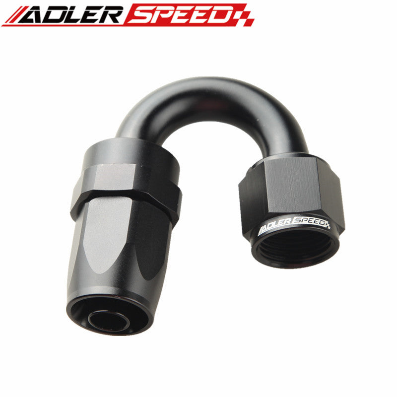 8AN AN-8 180 Degree Swivel Oil Line Fuel Hose End Fitting Adapter Black
