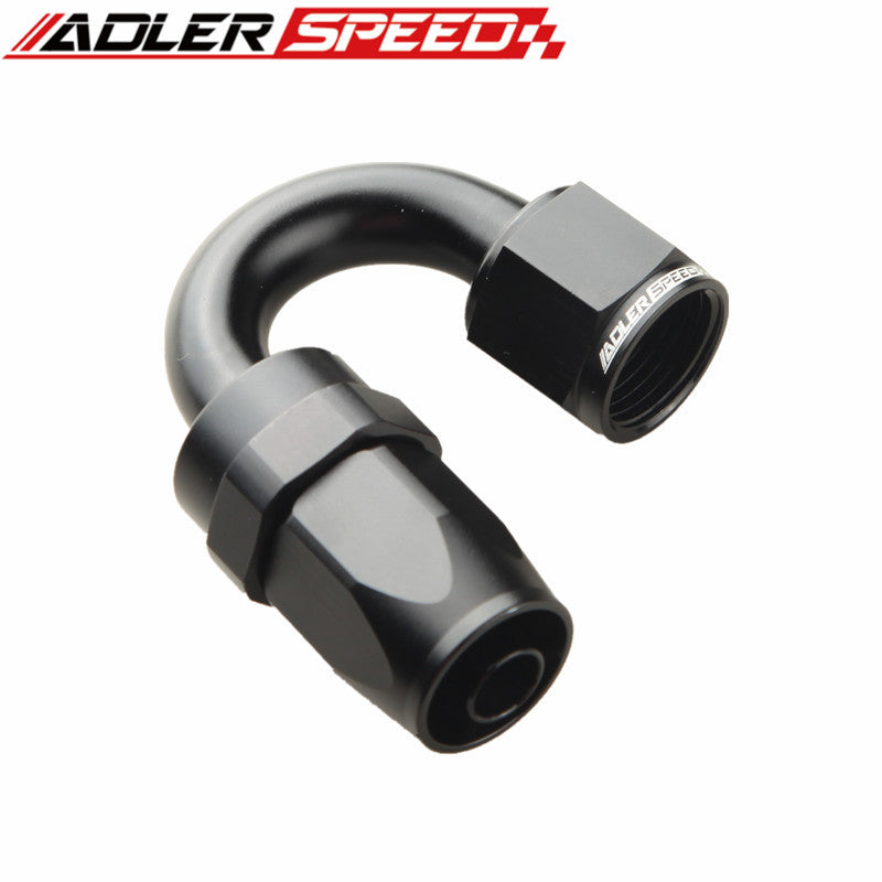 8AN AN-8 180 Degree Swivel Oil Line Fuel Hose End Fitting Adapter Black