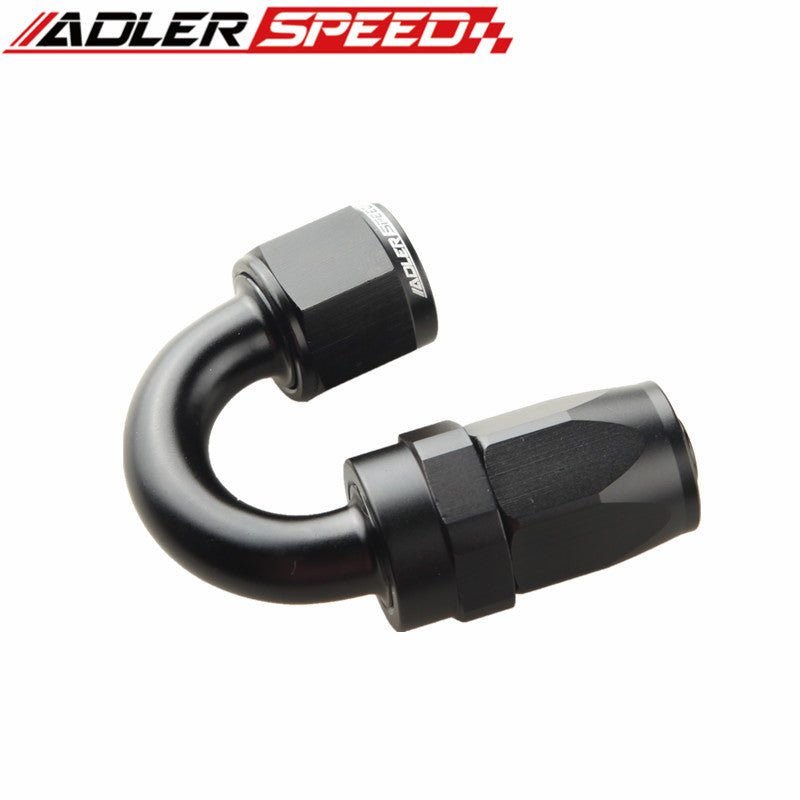 8AN AN-8 180 Degree Swivel Oil Line Fuel Hose End Fitting Adapter Black