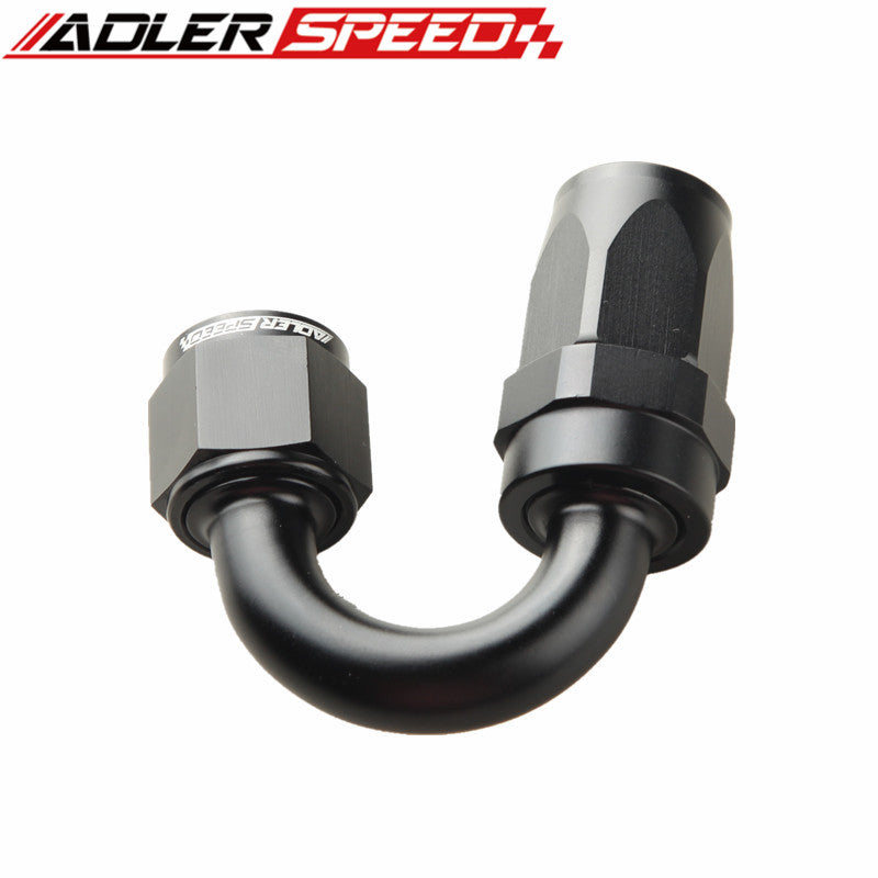 8AN AN-8 180 Degree Swivel Oil Line Fuel Hose End Fitting Adapter Black