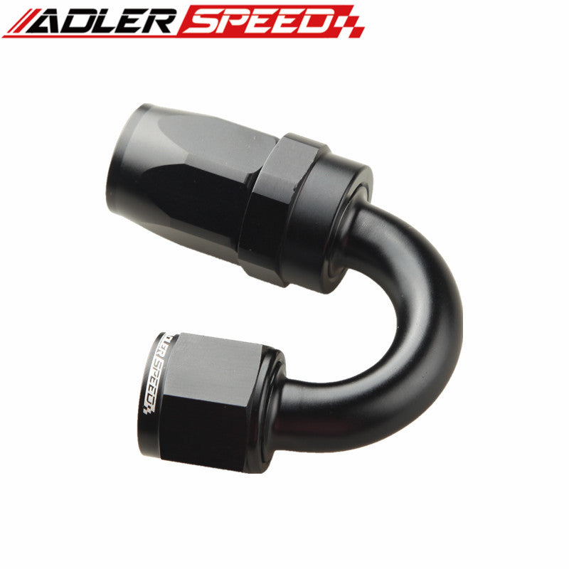 8AN AN-8 180 Degree Swivel Oil Line Fuel Hose End Fitting Adapter Black