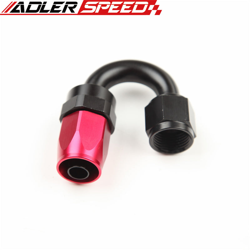 ADLERSPEED 8AN AN-8 180 Degree Swivel Oil Fuel Line Fitting Hose End Red/Black