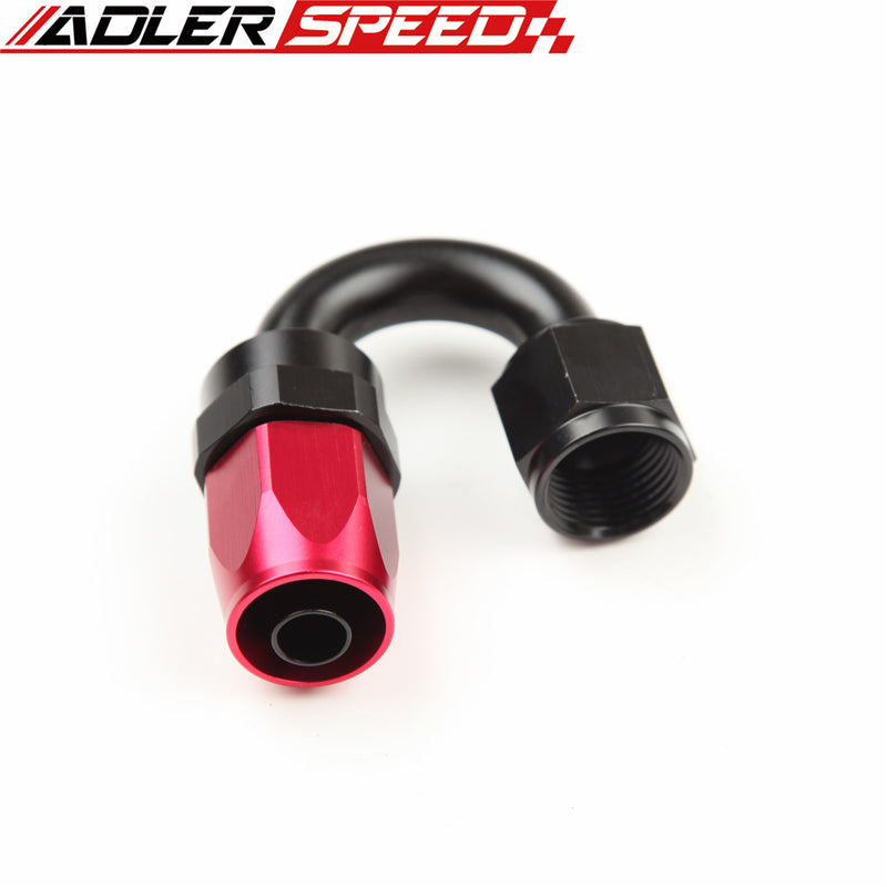 ADLERSPEED 8AN AN-8 180 Degree Swivel Oil Fuel Line Fitting Hose End Red/Black