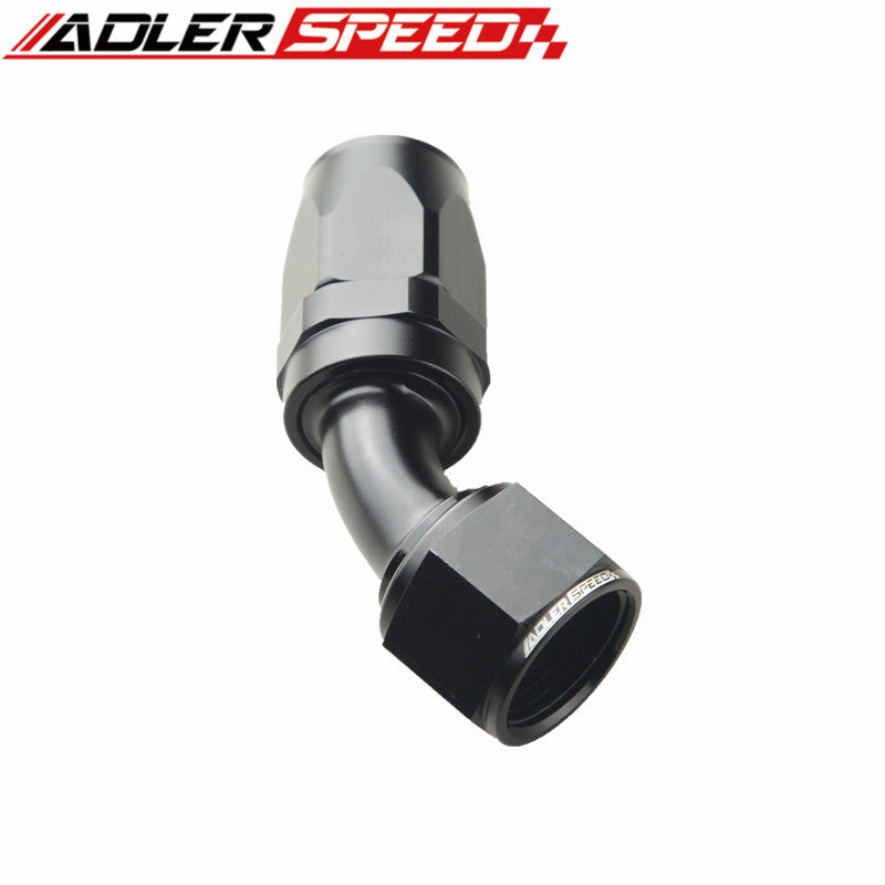 12AN AN-12 45 Degree Swivel Oil Fuel Line Hose End Fitting Adapter Black