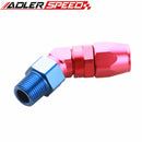 10AN AN10 AN-10 To 1/2" NPT 3/8'' NPT Aluminum 45 Degree Swivel Hose End Fitting Adaptor
