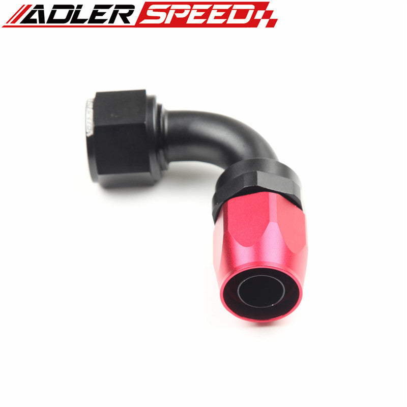 ADLERSPEED AN-12 12AN 90 Degree Swivel Oil Fuel Line Hose End Fitting Red/Black